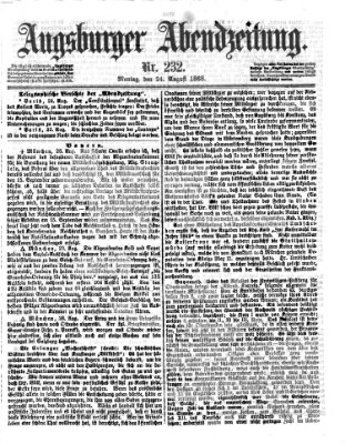 Augsburger Abendzeitung Montag 24. August 1868