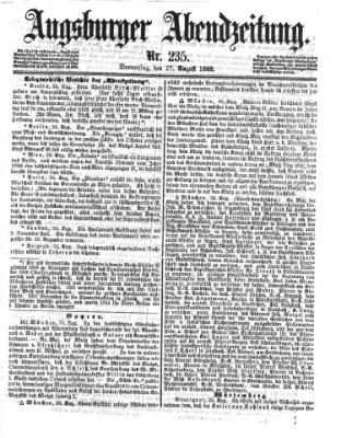 Augsburger Abendzeitung Donnerstag 27. August 1868