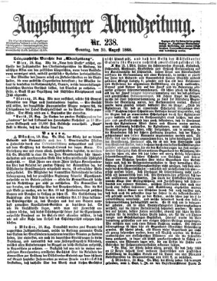 Augsburger Abendzeitung Sonntag 30. August 1868