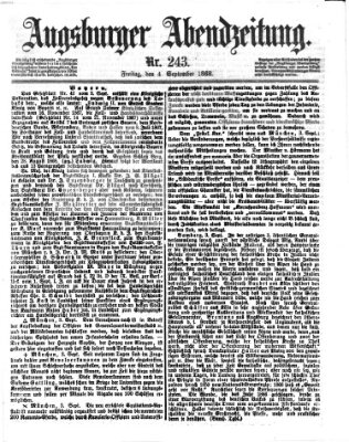 Augsburger Abendzeitung Freitag 4. September 1868