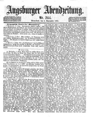 Augsburger Abendzeitung Samstag 5. September 1868