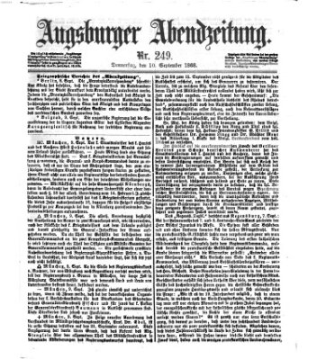 Augsburger Abendzeitung Donnerstag 10. September 1868