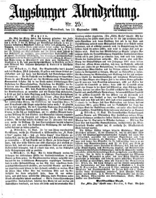 Augsburger Abendzeitung Samstag 12. September 1868