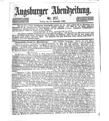 Augsburger Abendzeitung Freitag 18. September 1868