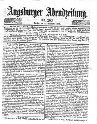 Augsburger Abendzeitung Montag 21. September 1868