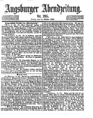 Augsburger Abendzeitung Freitag 16. Oktober 1868