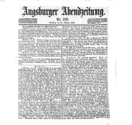 Augsburger Abendzeitung Dienstag 20. Oktober 1868