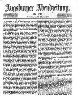 Augsburger Abendzeitung Donnerstag 22. Oktober 1868