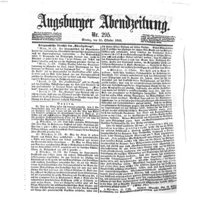 Augsburger Abendzeitung Montag 26. Oktober 1868