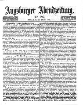 Augsburger Abendzeitung Mittwoch 28. Oktober 1868