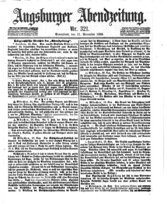 Augsburger Abendzeitung Samstag 21. November 1868