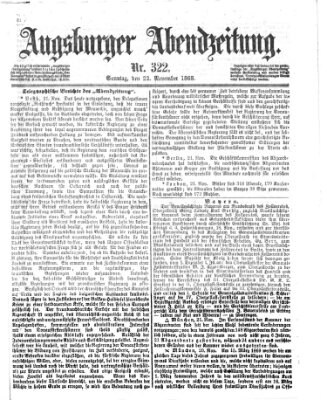 Augsburger Abendzeitung Sonntag 22. November 1868