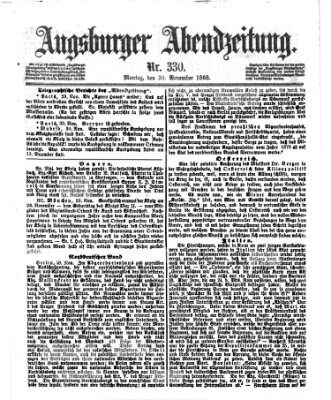 Augsburger Abendzeitung Montag 30. November 1868