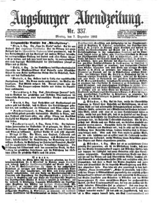 Augsburger Abendzeitung Montag 7. Dezember 1868