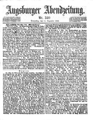 Augsburger Abendzeitung Donnerstag 10. Dezember 1868