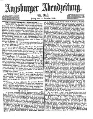 Augsburger Abendzeitung Freitag 18. Dezember 1868