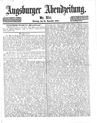 Augsburger Abendzeitung Sonntag 20. Dezember 1868