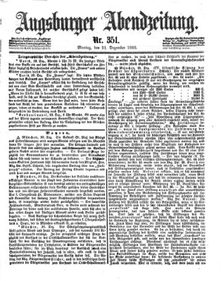 Augsburger Abendzeitung Montag 21. Dezember 1868