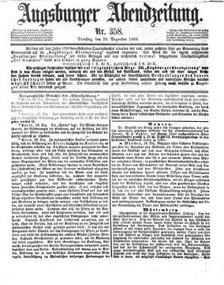 Augsburger Abendzeitung Dienstag 29. Dezember 1868