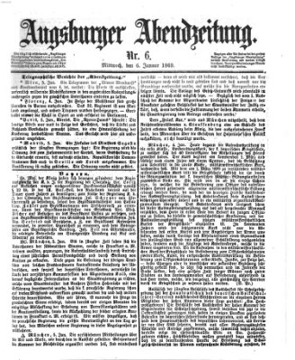 Augsburger Abendzeitung Mittwoch 6. Januar 1869