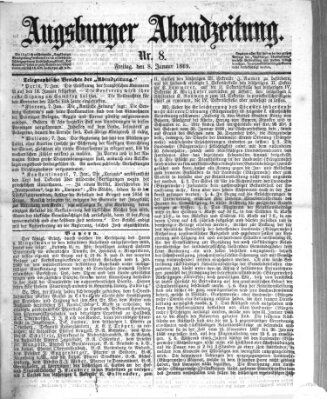 Augsburger Abendzeitung Freitag 8. Januar 1869