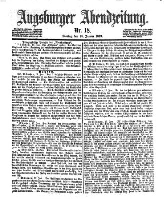 Augsburger Abendzeitung Montag 18. Januar 1869