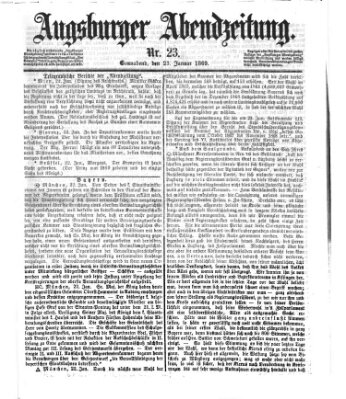 Augsburger Abendzeitung Samstag 23. Januar 1869