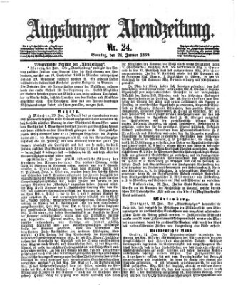 Augsburger Abendzeitung Sonntag 24. Januar 1869