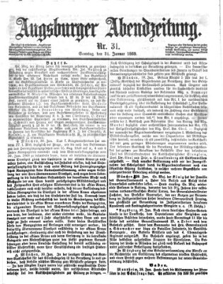 Augsburger Abendzeitung Sonntag 31. Januar 1869