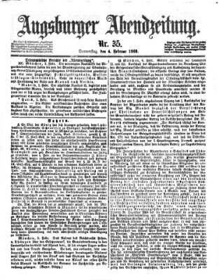 Augsburger Abendzeitung Donnerstag 4. Februar 1869