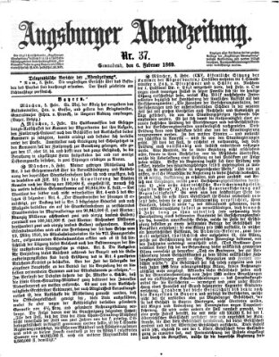 Augsburger Abendzeitung Samstag 6. Februar 1869