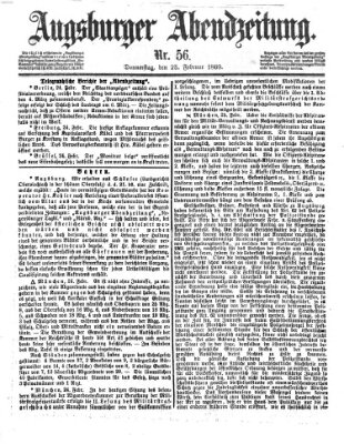 Augsburger Abendzeitung Donnerstag 25. Februar 1869