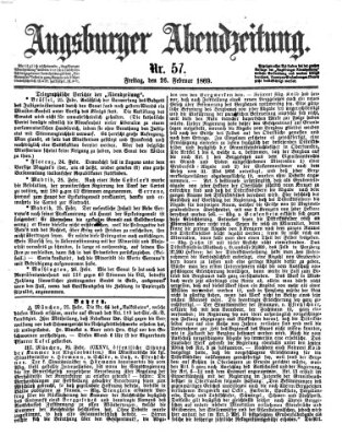 Augsburger Abendzeitung Freitag 26. Februar 1869