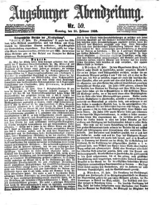 Augsburger Abendzeitung Sonntag 28. Februar 1869