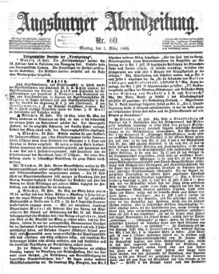 Augsburger Abendzeitung Montag 1. März 1869