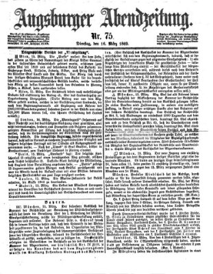 Augsburger Abendzeitung Dienstag 16. März 1869