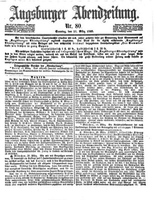 Augsburger Abendzeitung Sonntag 21. März 1869