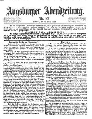 Augsburger Abendzeitung Mittwoch 24. März 1869