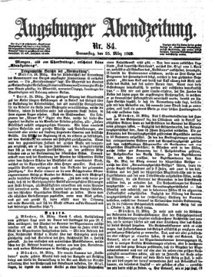 Augsburger Abendzeitung Donnerstag 25. März 1869