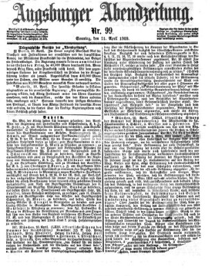 Augsburger Abendzeitung Sonntag 11. April 1869