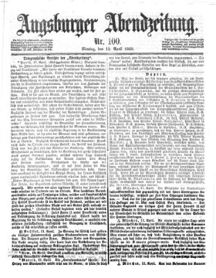 Augsburger Abendzeitung Montag 12. April 1869