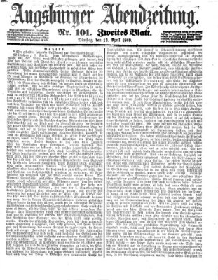 Augsburger Abendzeitung Dienstag 13. April 1869