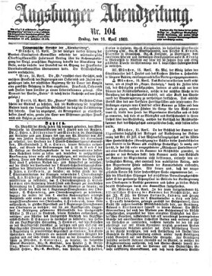 Augsburger Abendzeitung Freitag 16. April 1869