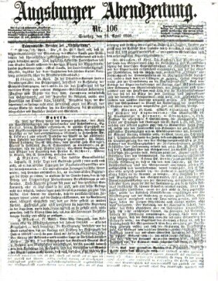 Augsburger Abendzeitung Sonntag 18. April 1869