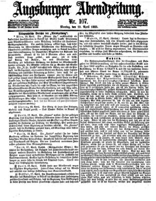 Augsburger Abendzeitung Montag 19. April 1869