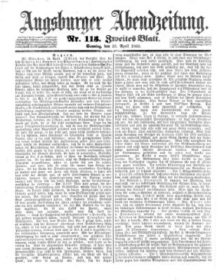 Augsburger Abendzeitung Sonntag 25. April 1869