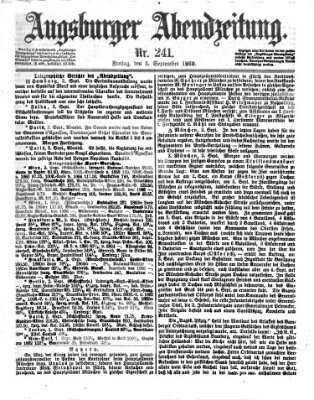 Augsburger Abendzeitung Freitag 3. September 1869