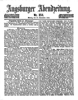 Augsburger Abendzeitung Montag 20. September 1869