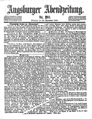 Augsburger Abendzeitung Mittwoch 22. September 1869