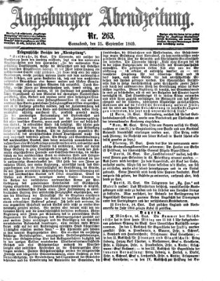 Augsburger Abendzeitung Samstag 25. September 1869